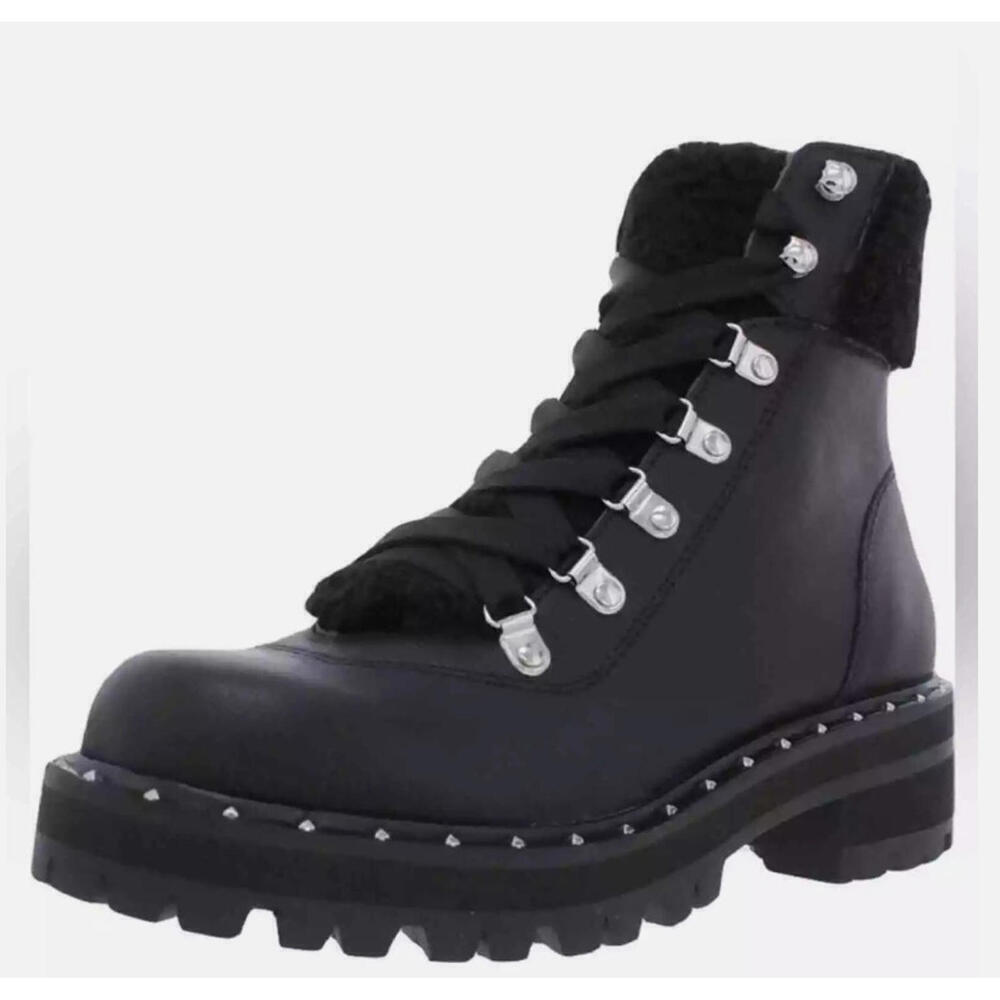 Steve Madden Receptive Faux Fur Lined Lace-Up Ankle Combat Boots 7M - Picture 4 of 4